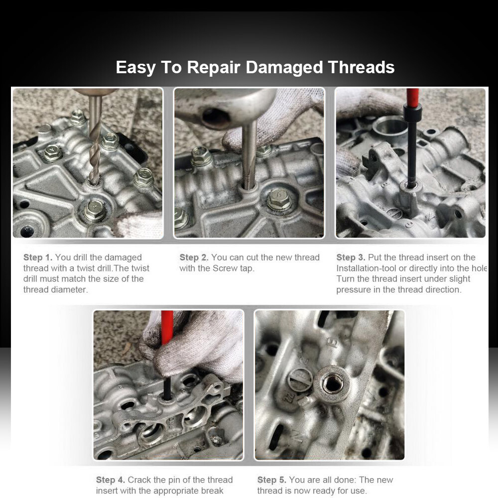 M5 M6 M8 M10 M12 Helicoil Thread Repair 131Pcs Kit & Metric Rethreading Tool Kit