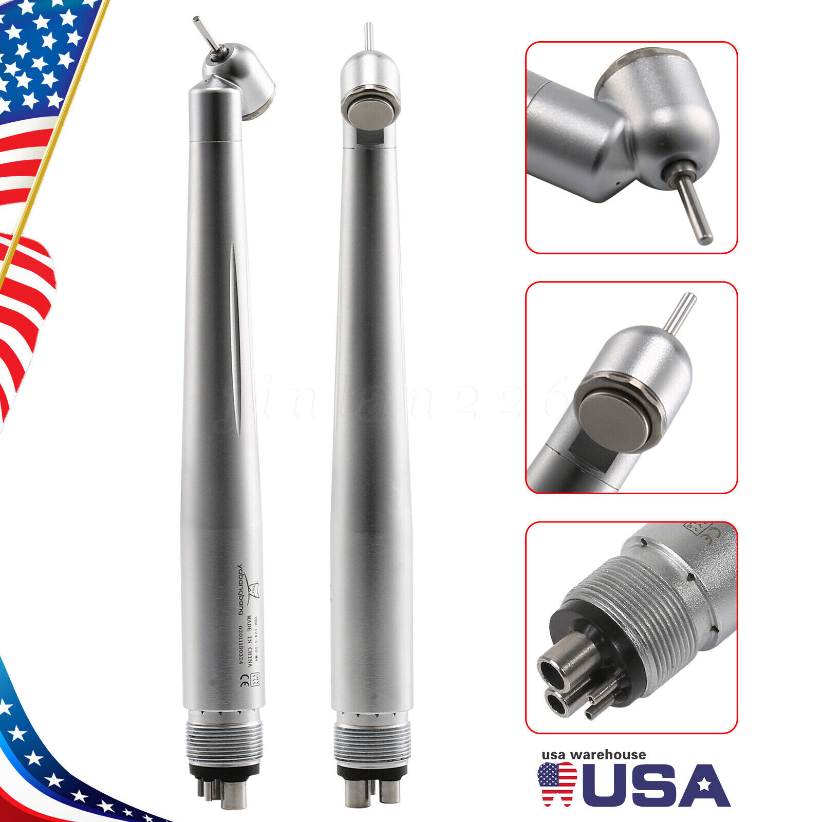 Yabang Dental 45 Degree Surgical High Speed Handpiece Push Button 4Hole 1-10 pcs