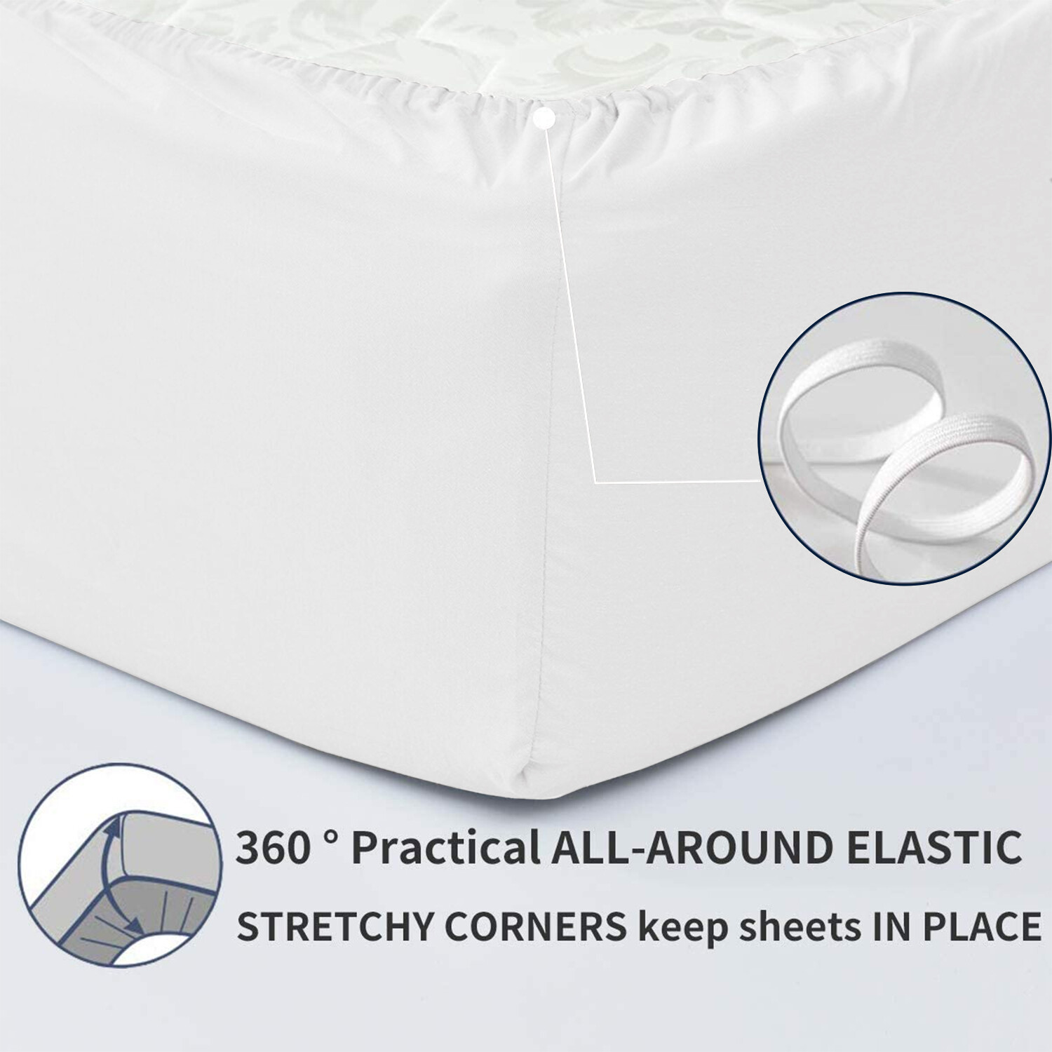 Fitted sheet King Size 16” Deep Pocket Easy Care Breathable Elastic Bed Sheets