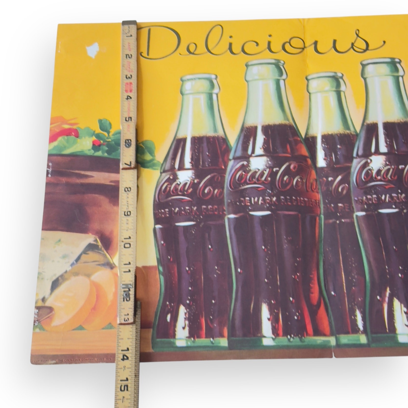 Vintage 1956 Rare Coca Cola Store Sign Original Coke Lithograph 14” x 20” READ