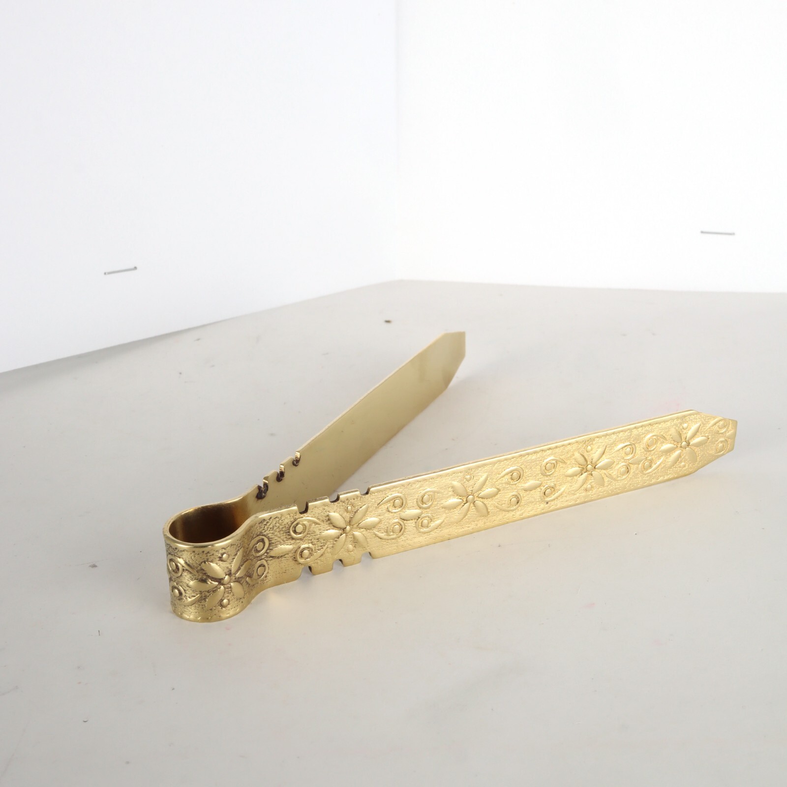 Polished Brass Floral Incense Charcoal Tongs for Church or Home Use 4.25 Inch