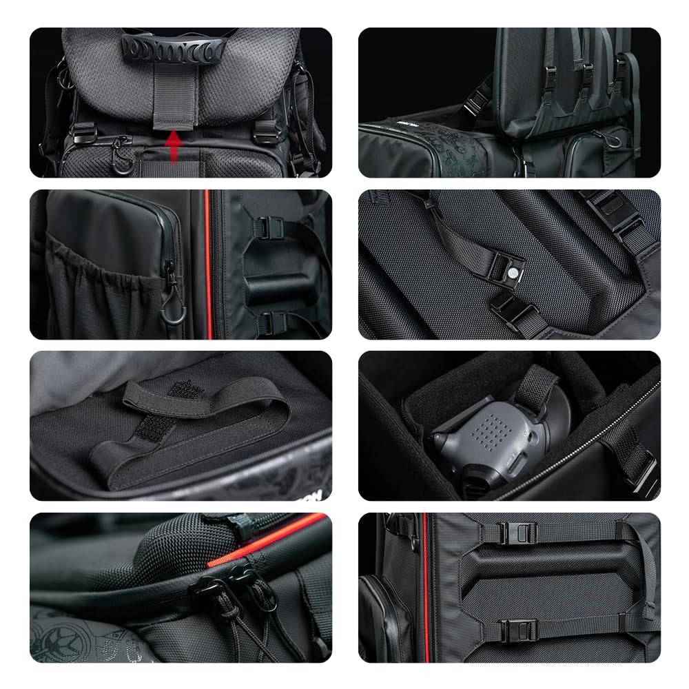 HGLRC FPV Drone Backpack Case Shoulder Bag for 36cm/26cm/53cm, black