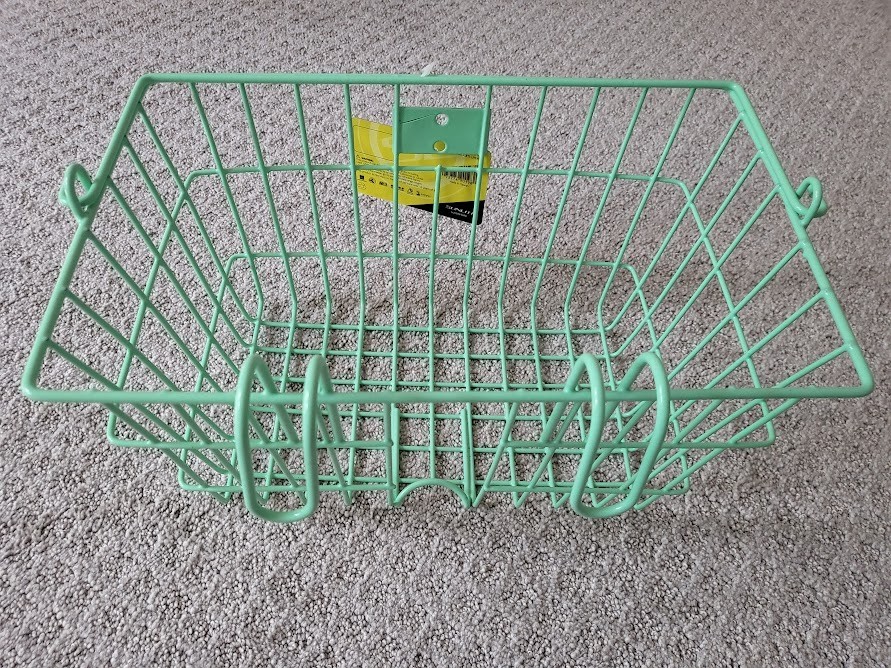 Sunlite Lift-Off Front Basket Seafoam Green 14.5 × 8.5 × 7" Bike Basket w/ Hooks