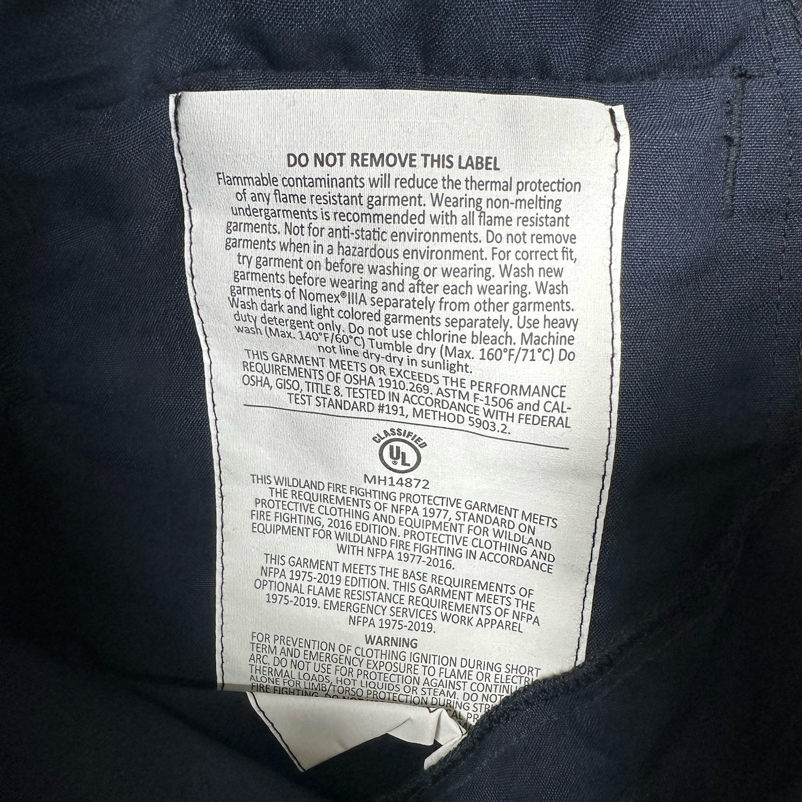 Workrite Pants Mens 36x32 Blue Straight Flame Resistant FR Nomex Fire Service