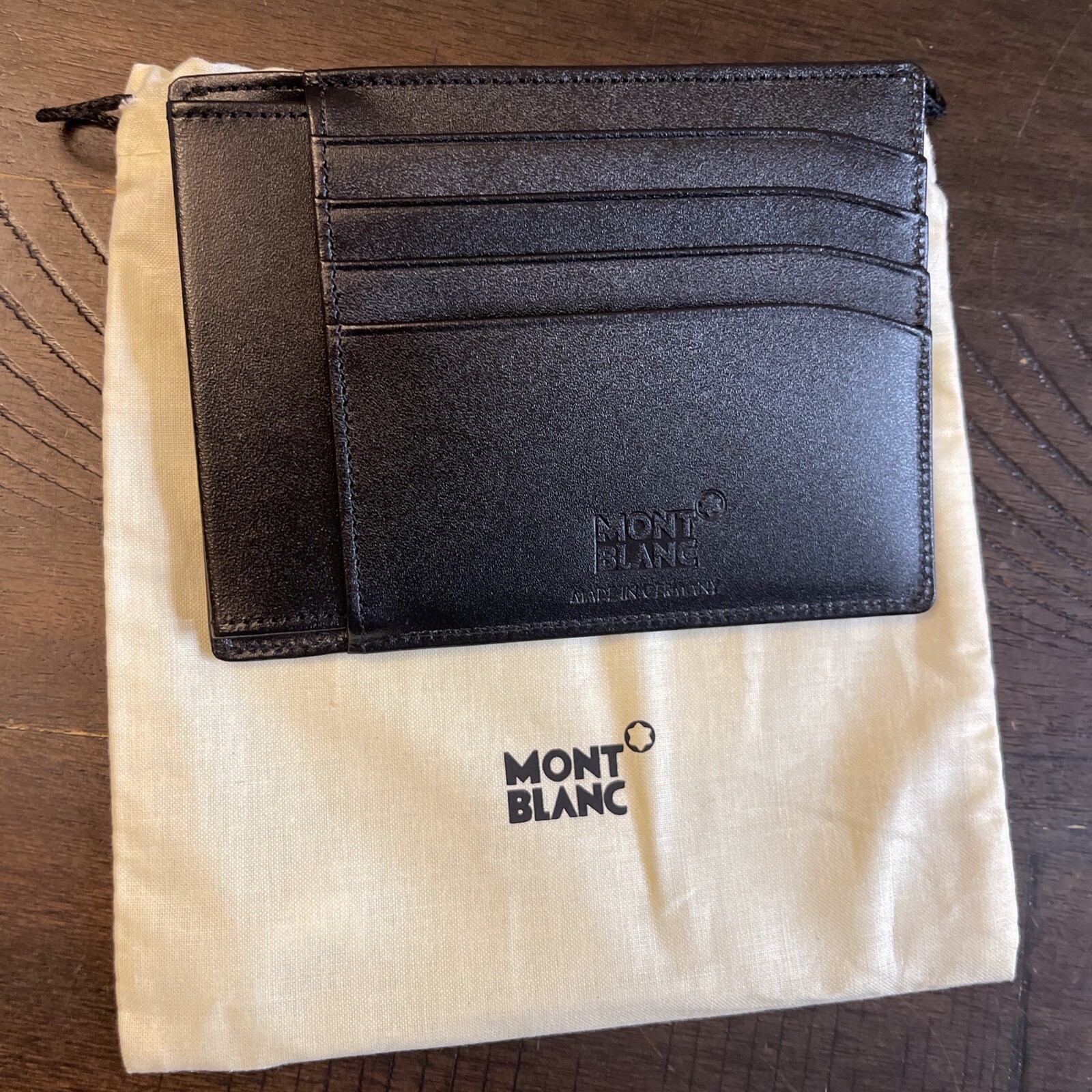 MONTBLANC 4cc Card Holder ID Meisterstuck Black Leather 2665 (4.75"x3.50")