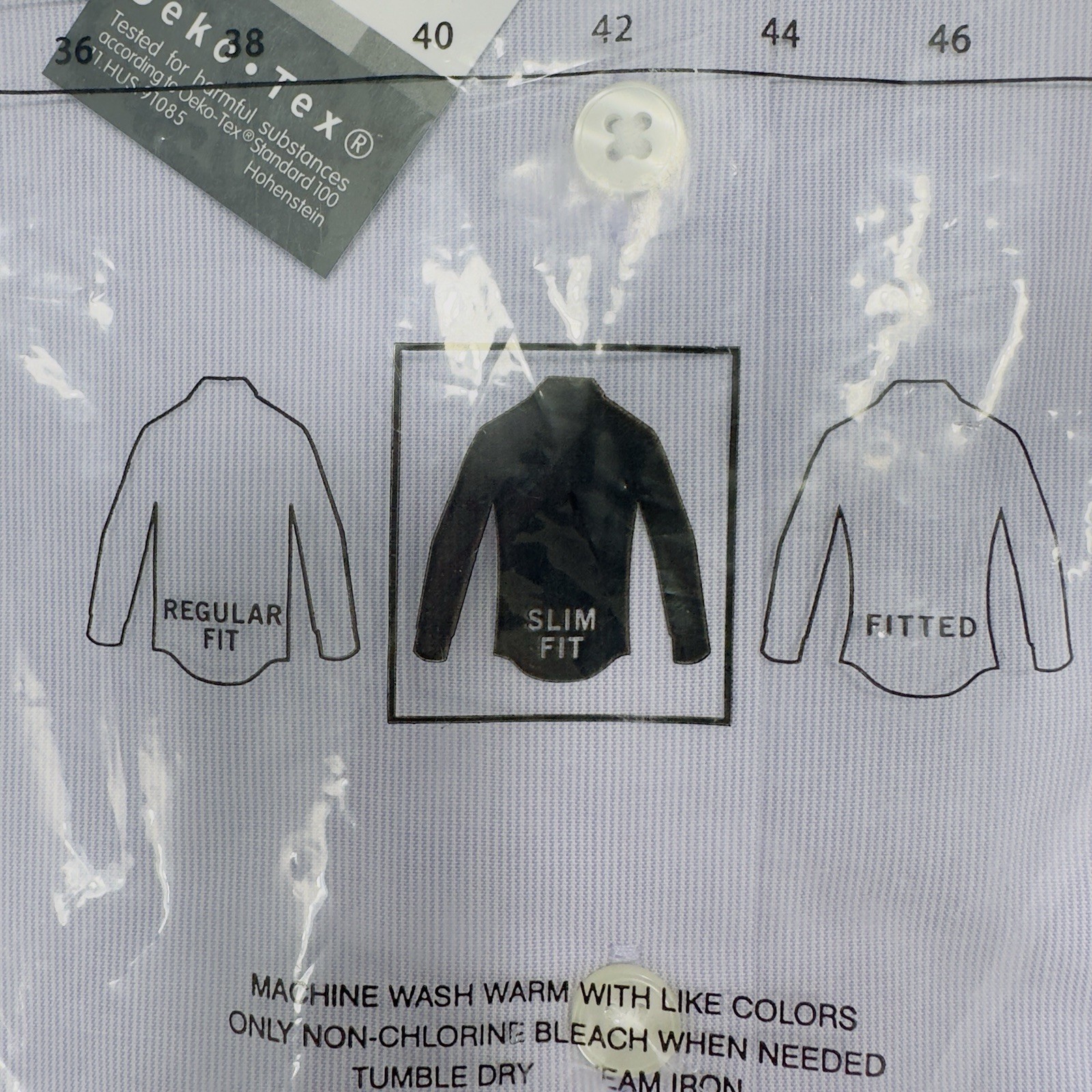 DKNY Men's Button Dress Shirt size Large 16.5 - 32/33 Slim Fit Active Stretch