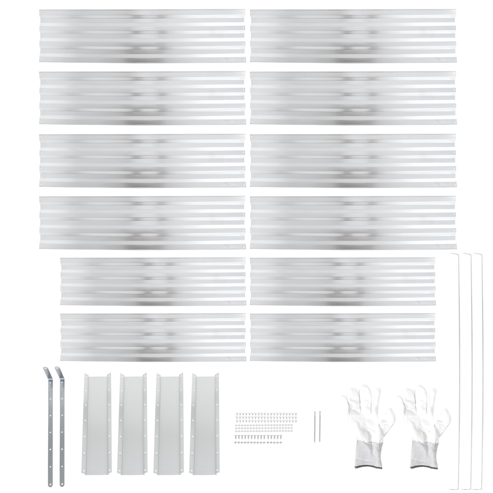 8x4x2ft Galvanized Raised Garden Bed kit Garden Planter Box Flower Vegetable