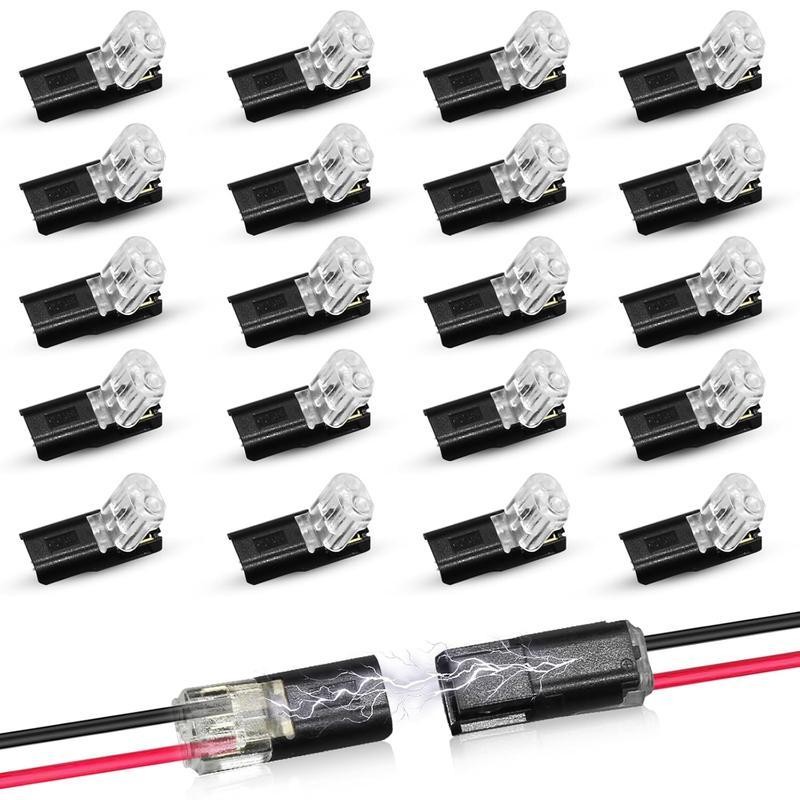 50/20 pcs Double-Wire Plug-in Connector Led Light Strip Connectors 2 Pin