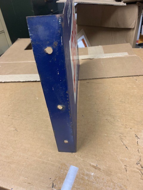 ORIGINAL 1940'S PEPSI DOUBLE DOT FLANGE SIGN 15 X 10