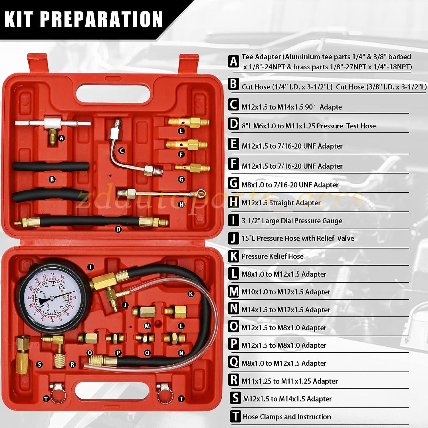 0-140 PSI Fuel Injection Pump Pressure Tester Injector Pump Pressure Gauge Set