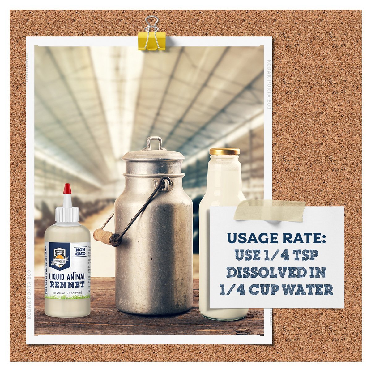 Fermentaholics Liquid Animal Rennet for Cheese Making Milk Coagulant - 2 oz