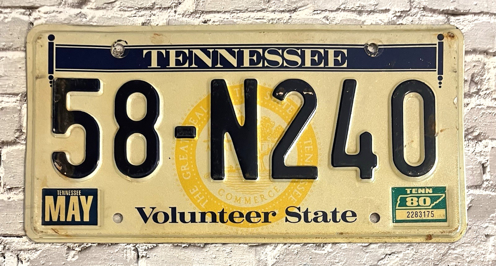 1980 Tennessee Automobile License Plate White County 58-N240