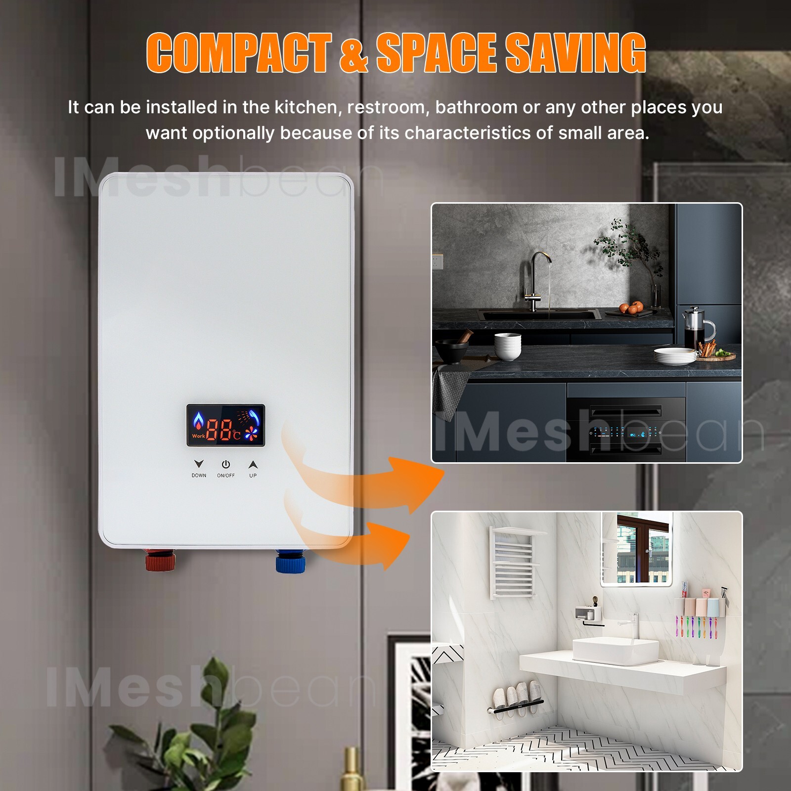 6500W Tankless Electric Hot Water Heater Instant Boiler On Demand Whole House