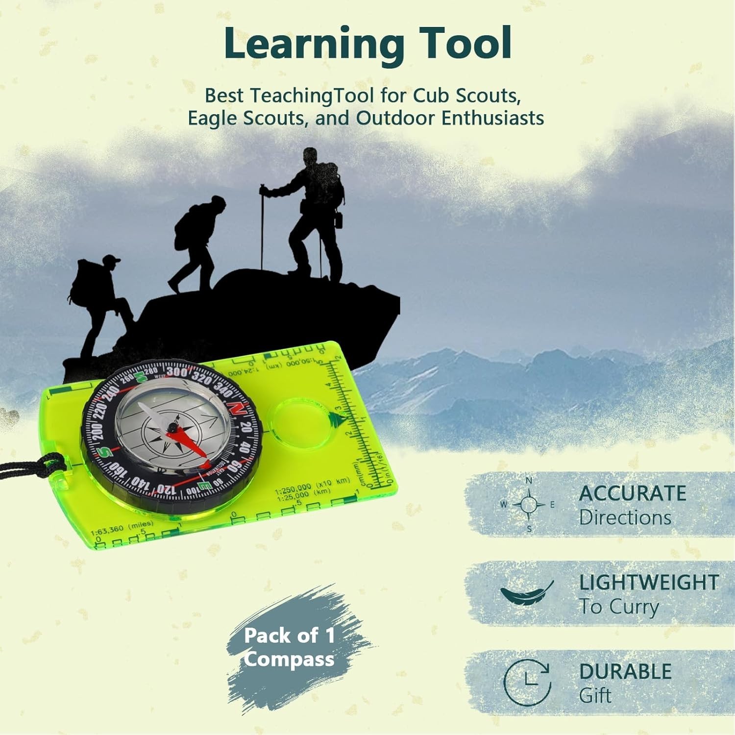 Orienteering Compass for Hiking Survival, Hiking Backpacking Compass, Boy
