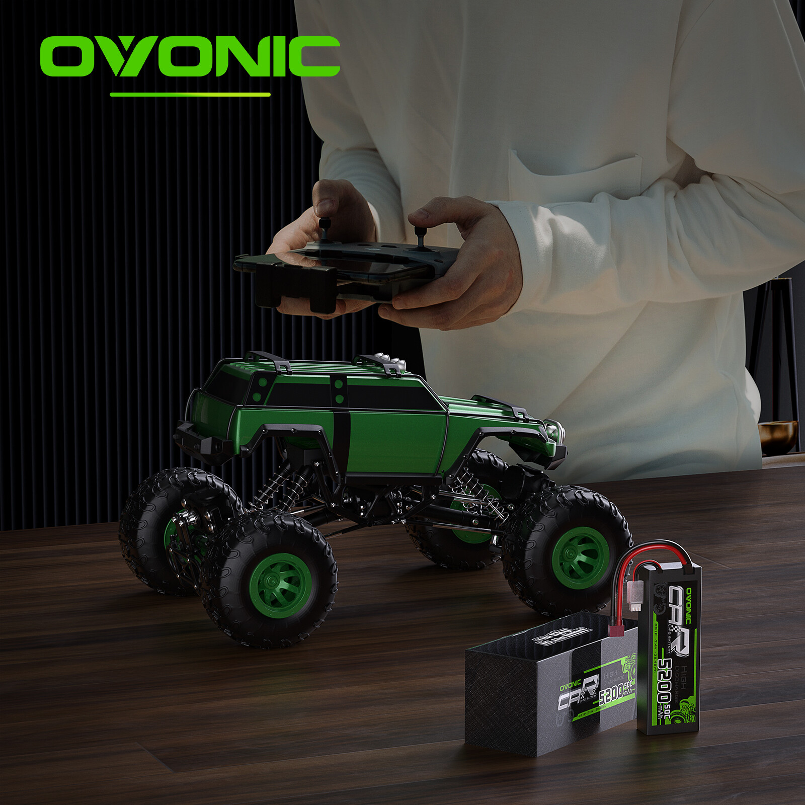 2X Ovonic 7.4V 50C 5200mAh 2S LiPo Battery Deans Hardcase for RC Car Truck Boat