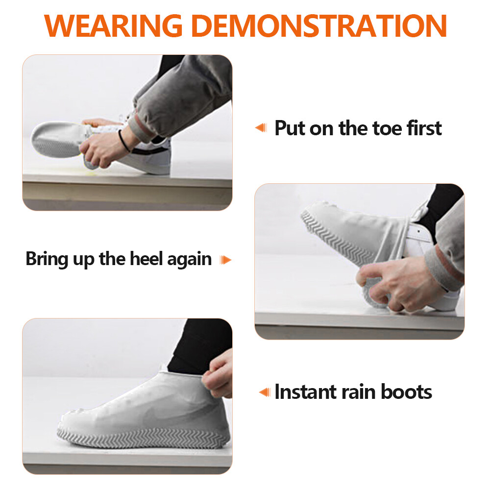 Anti-Slip Silicone Rain Shoe Covers Reusable Waterproof Shoes Cover Protector US