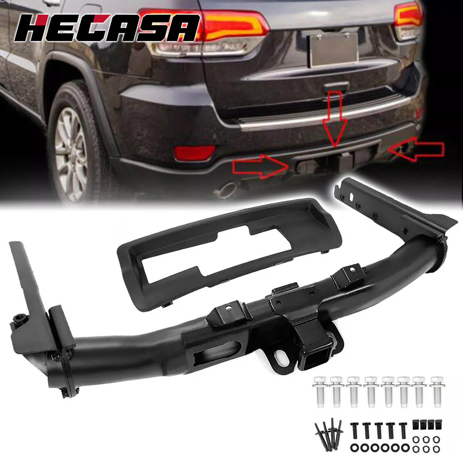 For Jeep Grand Cherokee 2011-2022 Trailer Hitch Receiver Towing W/Bezel Class IV
