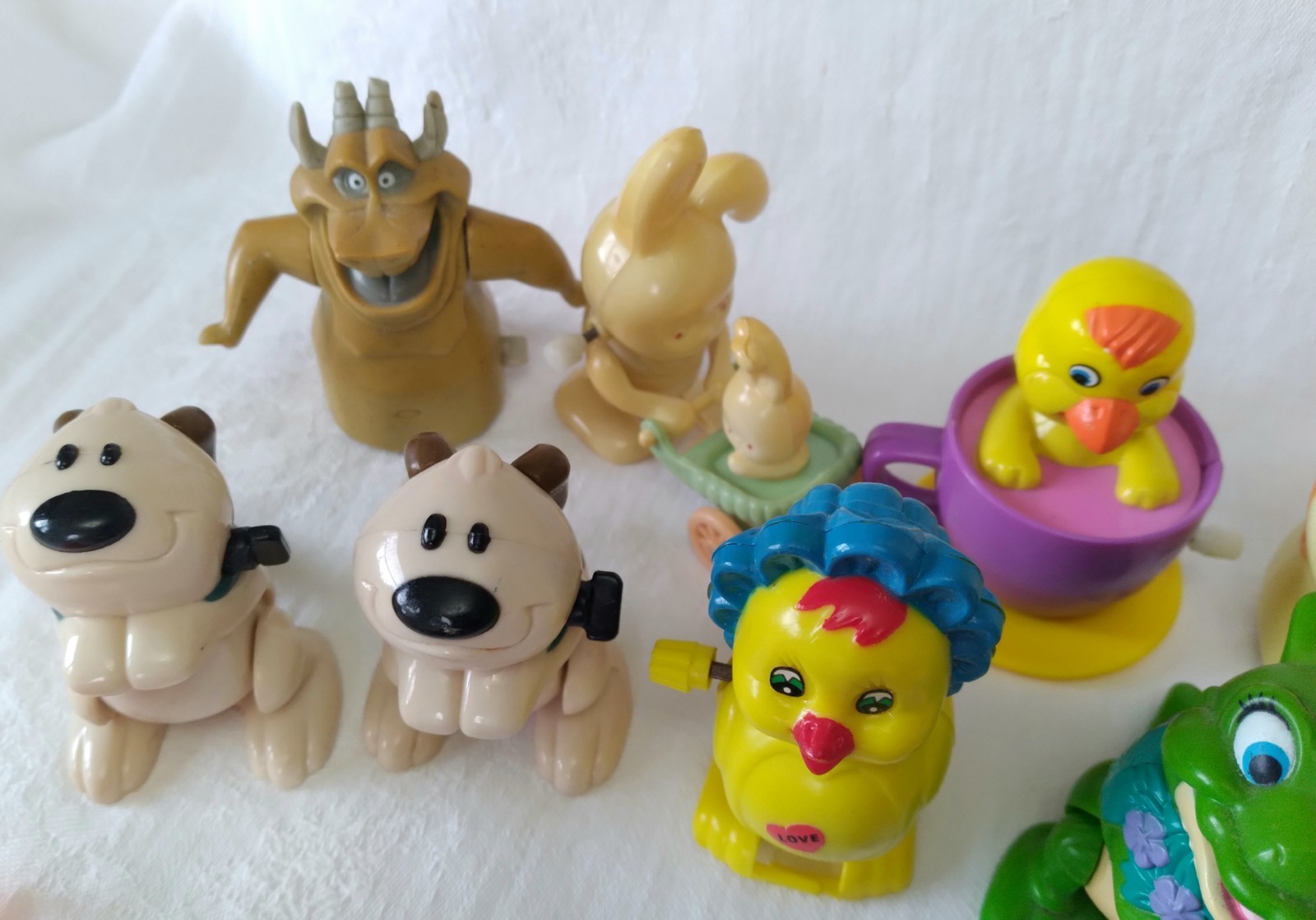 Lot 23 Vintage Wind-Up Toys Tested Work Disney Mickey Mouse Easter Bunny Chicks