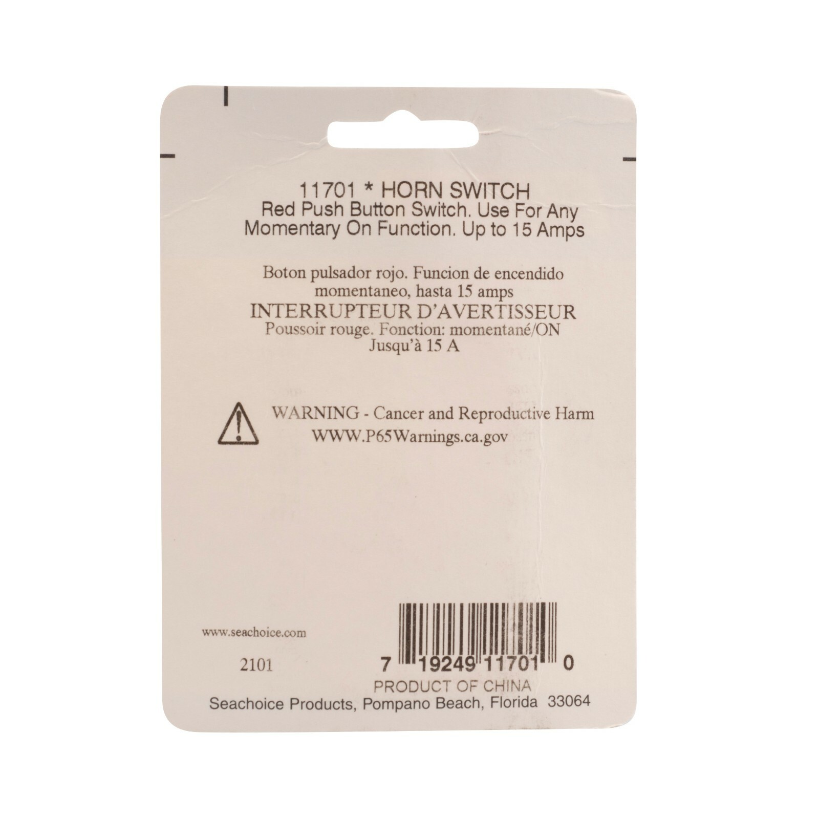 Marine Boat RV SPST Momentary On Red Push Button Pushbutton Horn Switch 50-11701