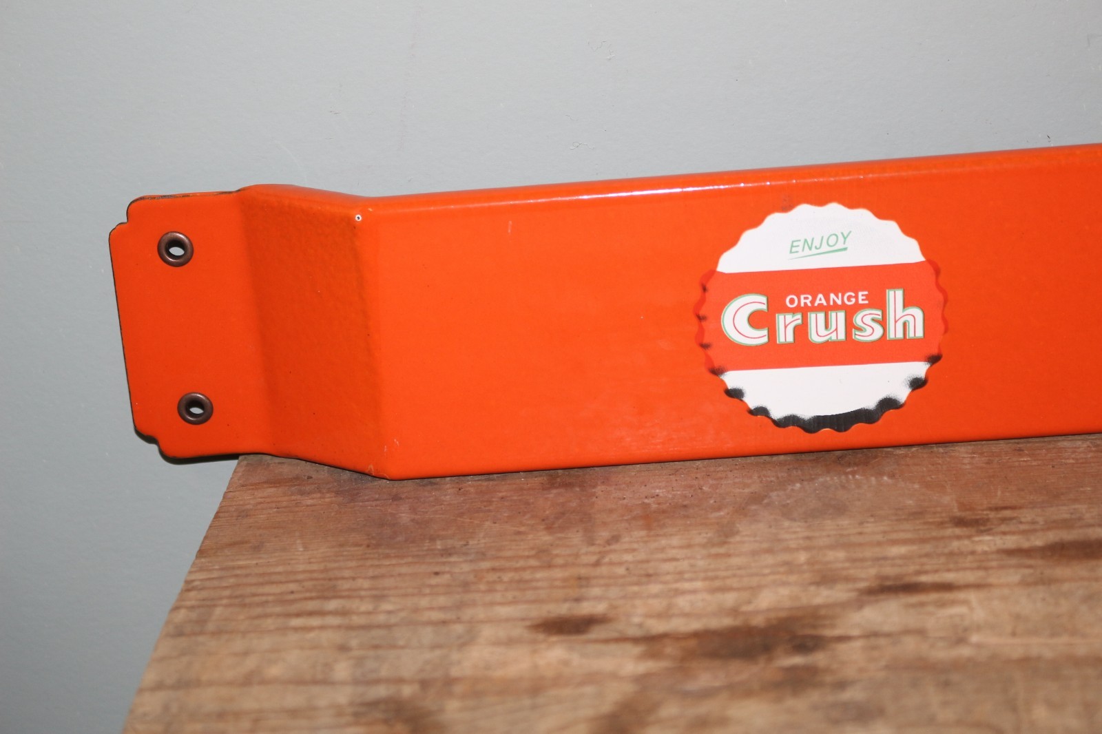 Rare Vintage Orange Crush Soda Pop 32" Door Push Pull Bar Porcelain Metal Sign