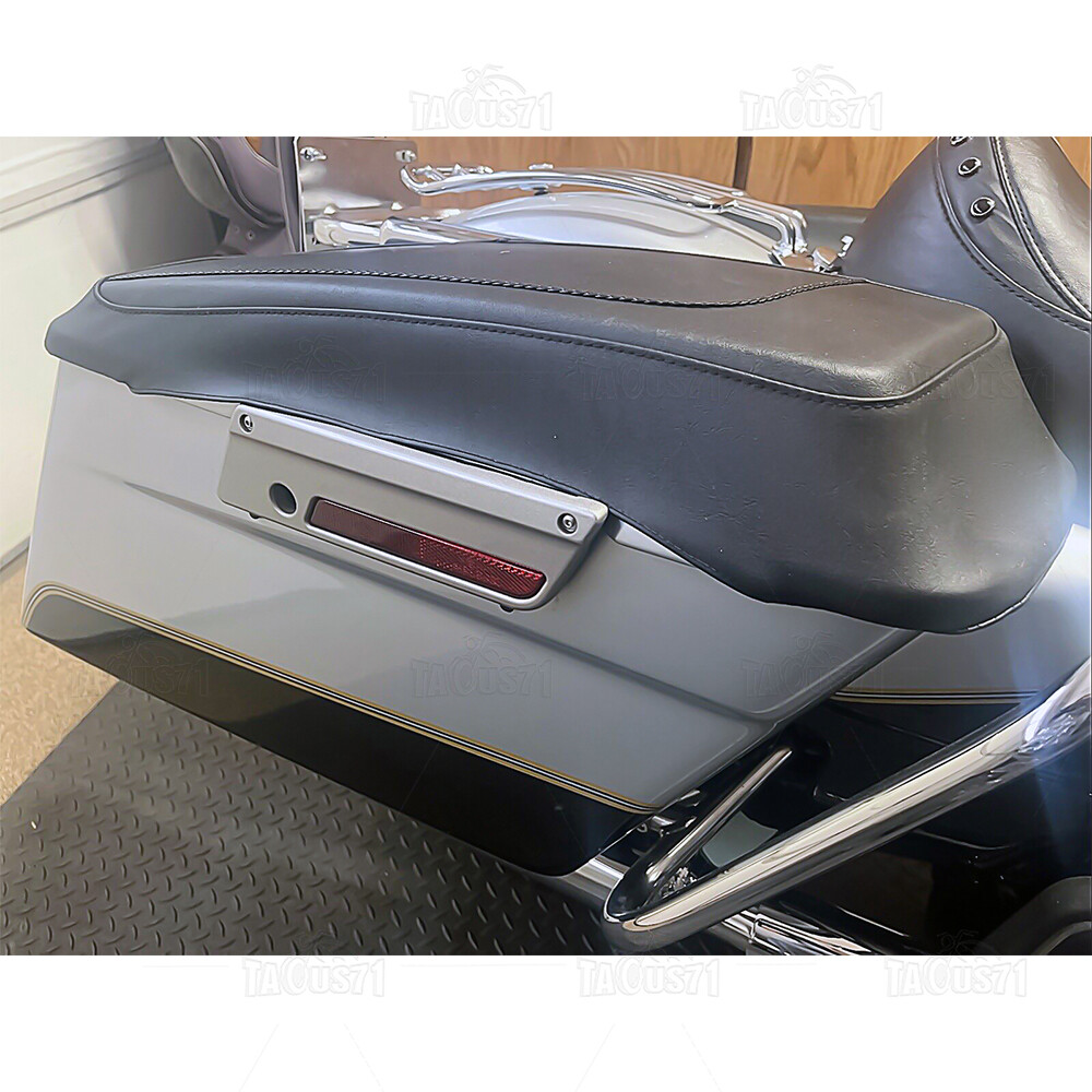 Pair Leather Hard Saddlebag Lid Covers Shield Fit 97-13 Harley FLT FLH Touring