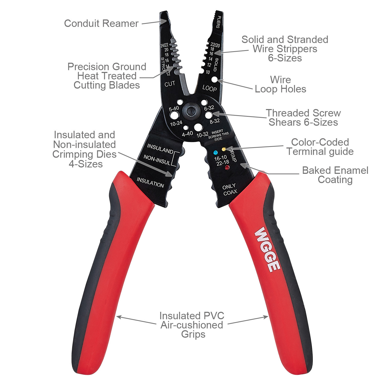 WGGE WG-015 Professional crimping tool / Multi-Tool Wire Stripper and Cutter