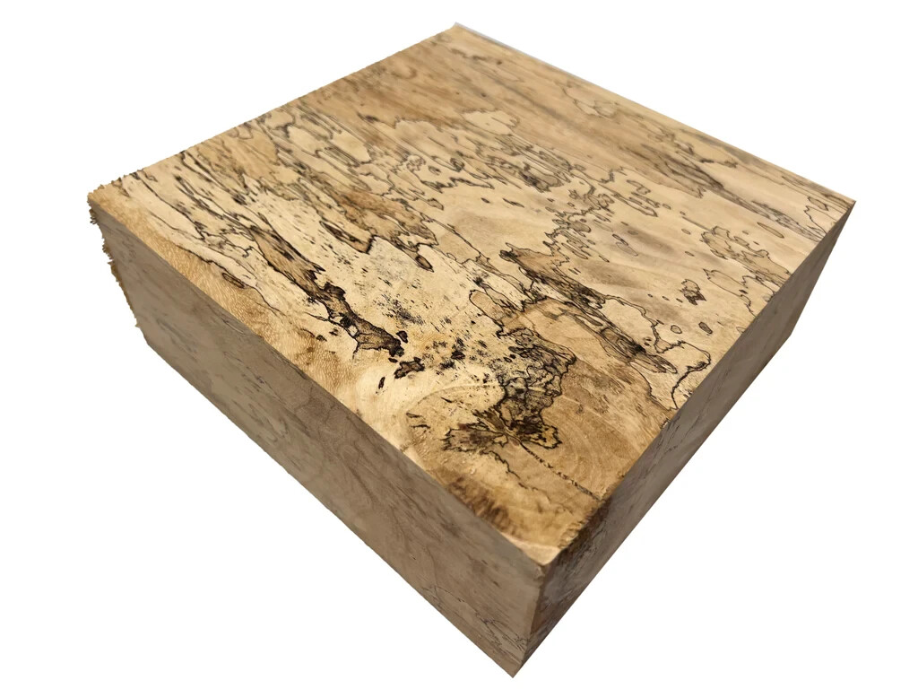 Spalted Tamarind Bowl Blank 6x6x2 Turning Square Carving Block- Free US Shipping