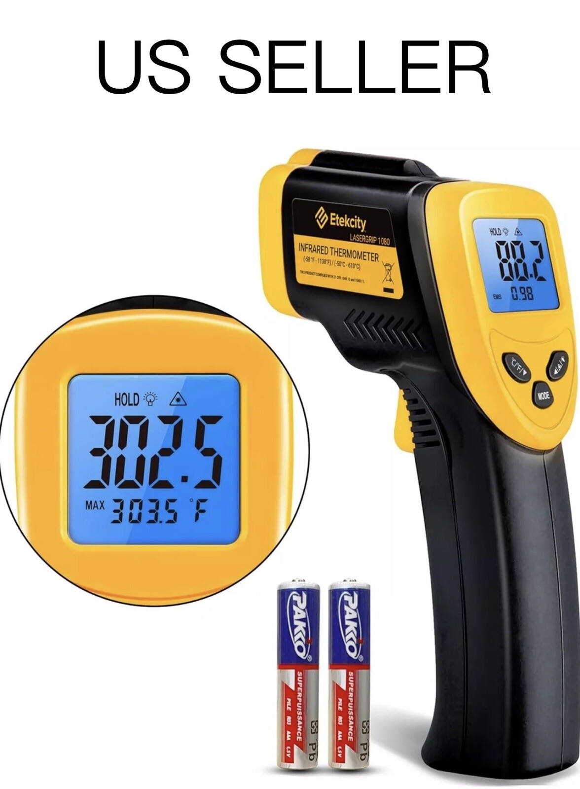 Etekcity Infrared Thermometer Laser Temperature Gun For Food BBQ Pizza Oven