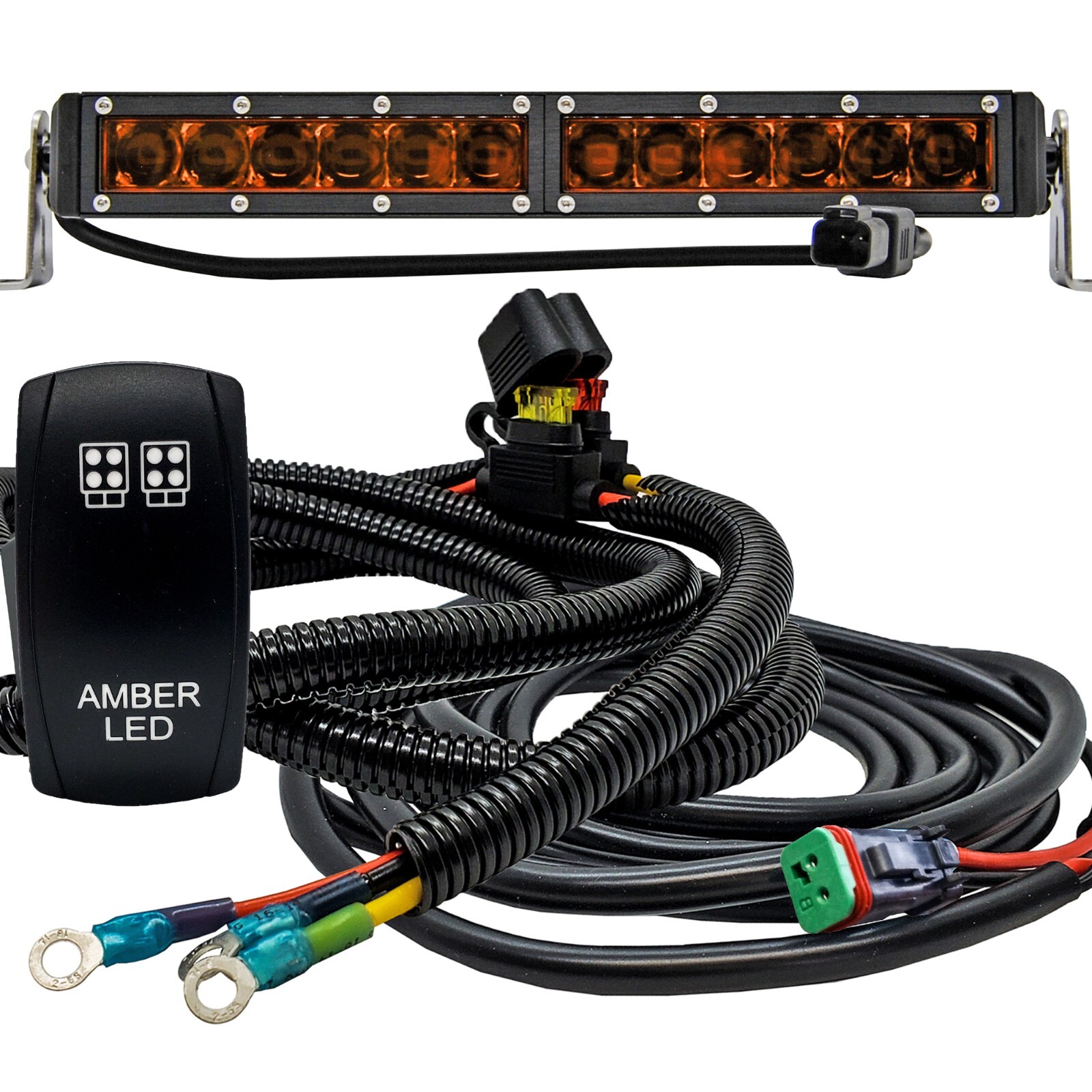 Shock Tower Amber LED Light Bar Kit Plug & Play Harness Can-Am X3 Max RS Turbo