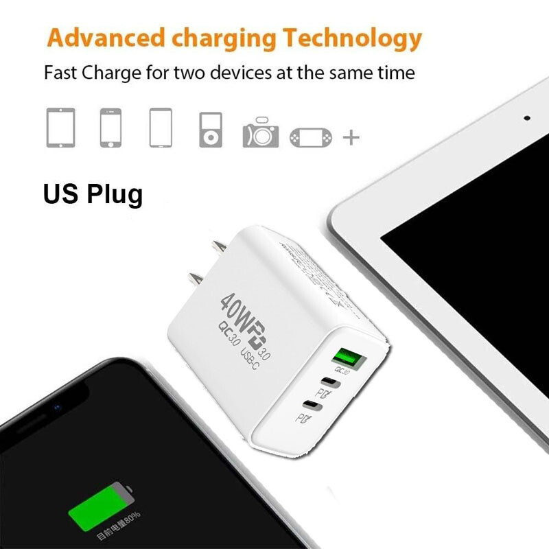 Dual PD 40W Fast Wall Charger Power Adapter iPhone 16 Pro Max 15 14 13 Plus lot