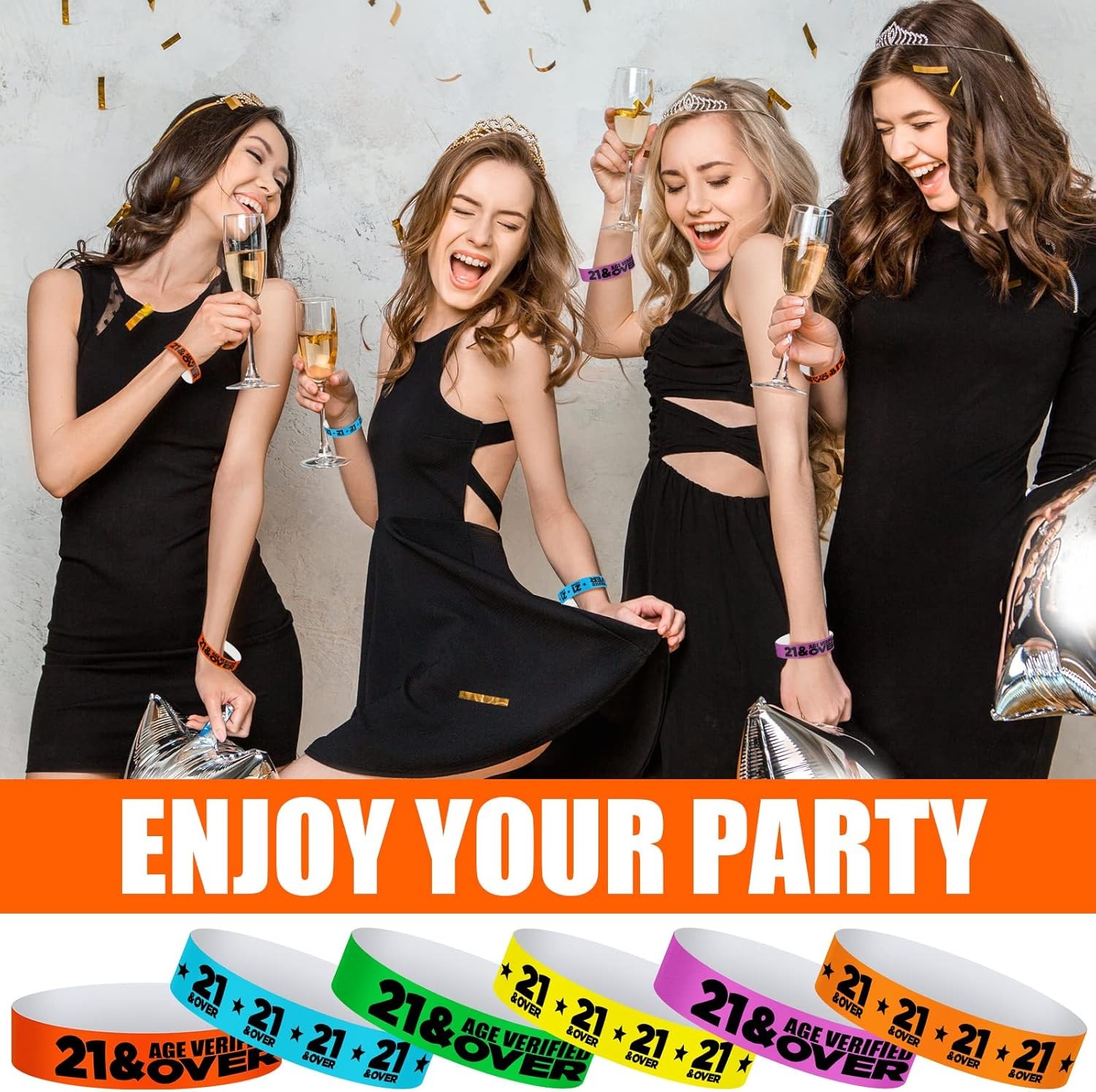 Teling 600 Pcs over 21 Wristbands Paper Event Wristbands Colored Bracelet Waterp