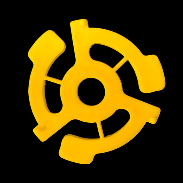 45 RPM 7" Record Easy Snap-In Insert Yellow Plastic Adapter (1)