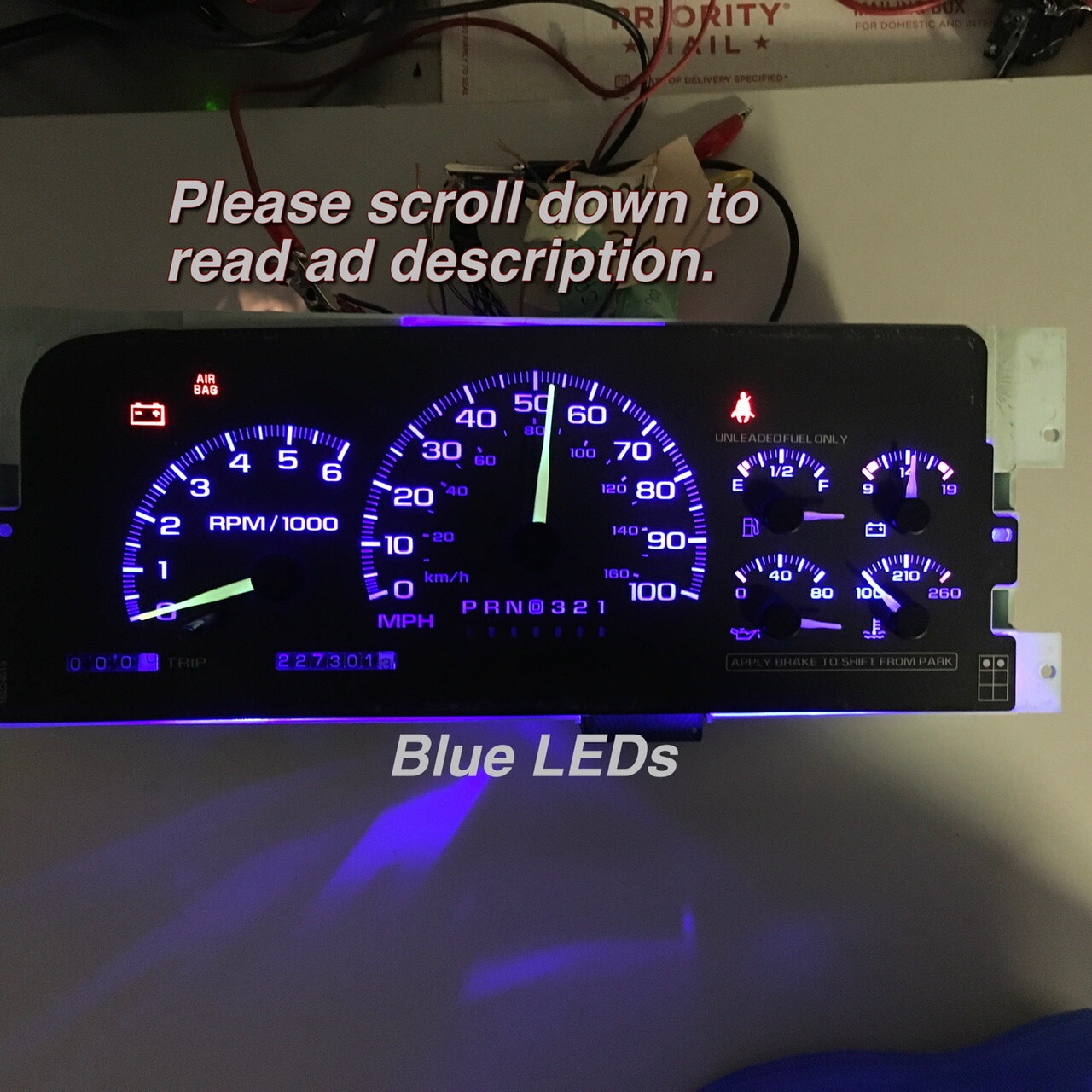 1995-1999  Chevy Speedometer,Silverado ,Tahoe , Blue LEDS