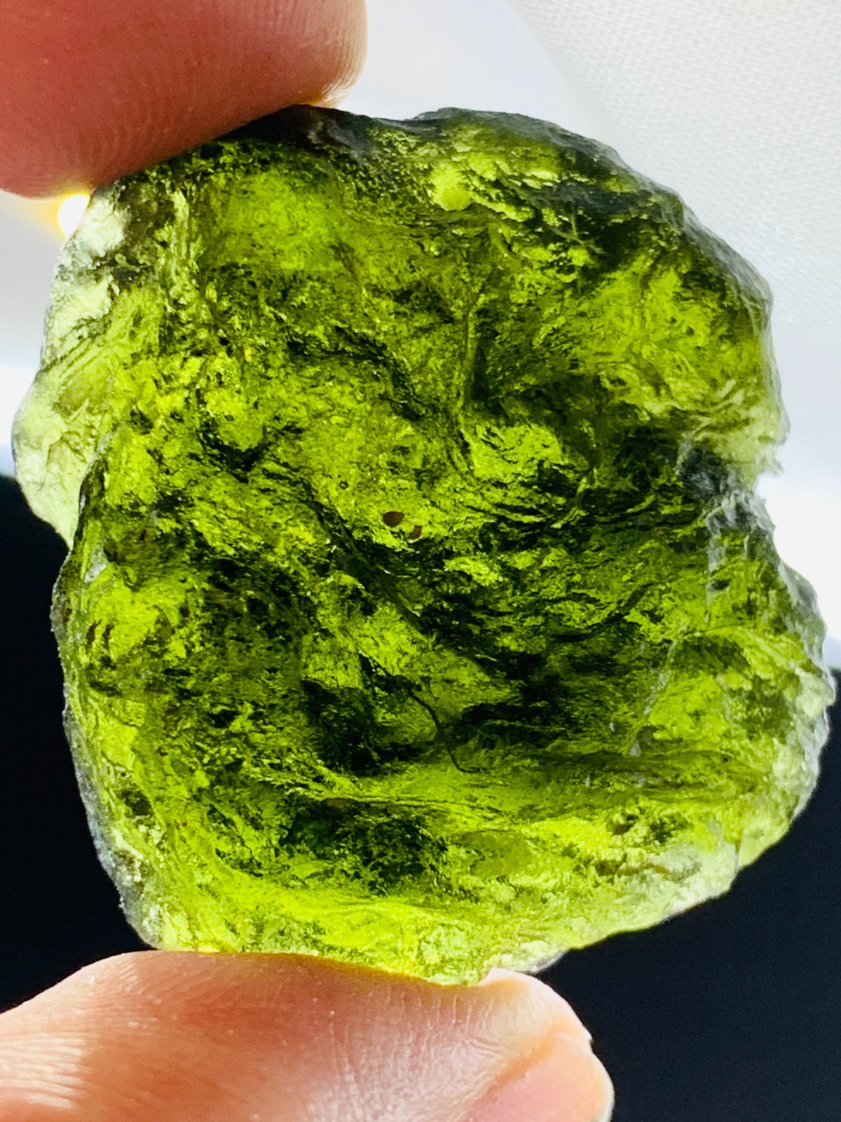 Raw Moldavite Regular Grade Tektite 76CT Textured With Certificate Authenticity