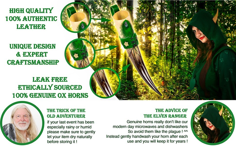 Viking Drinking Horn Mug Ale Beer Wine Ceremonial Medieval Drinkware Set of 2