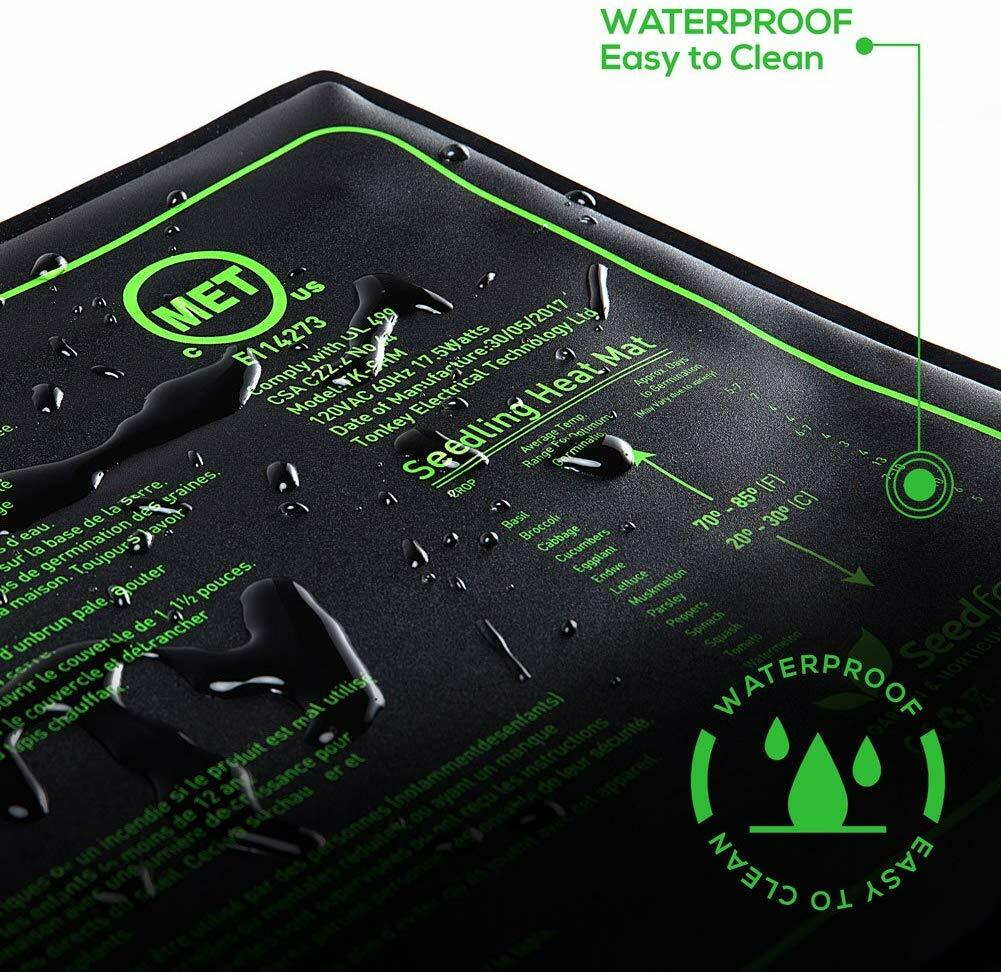 Seedfactor 10"x20" Seedling Heat Mat Seed Germination Propagation Clone Starter