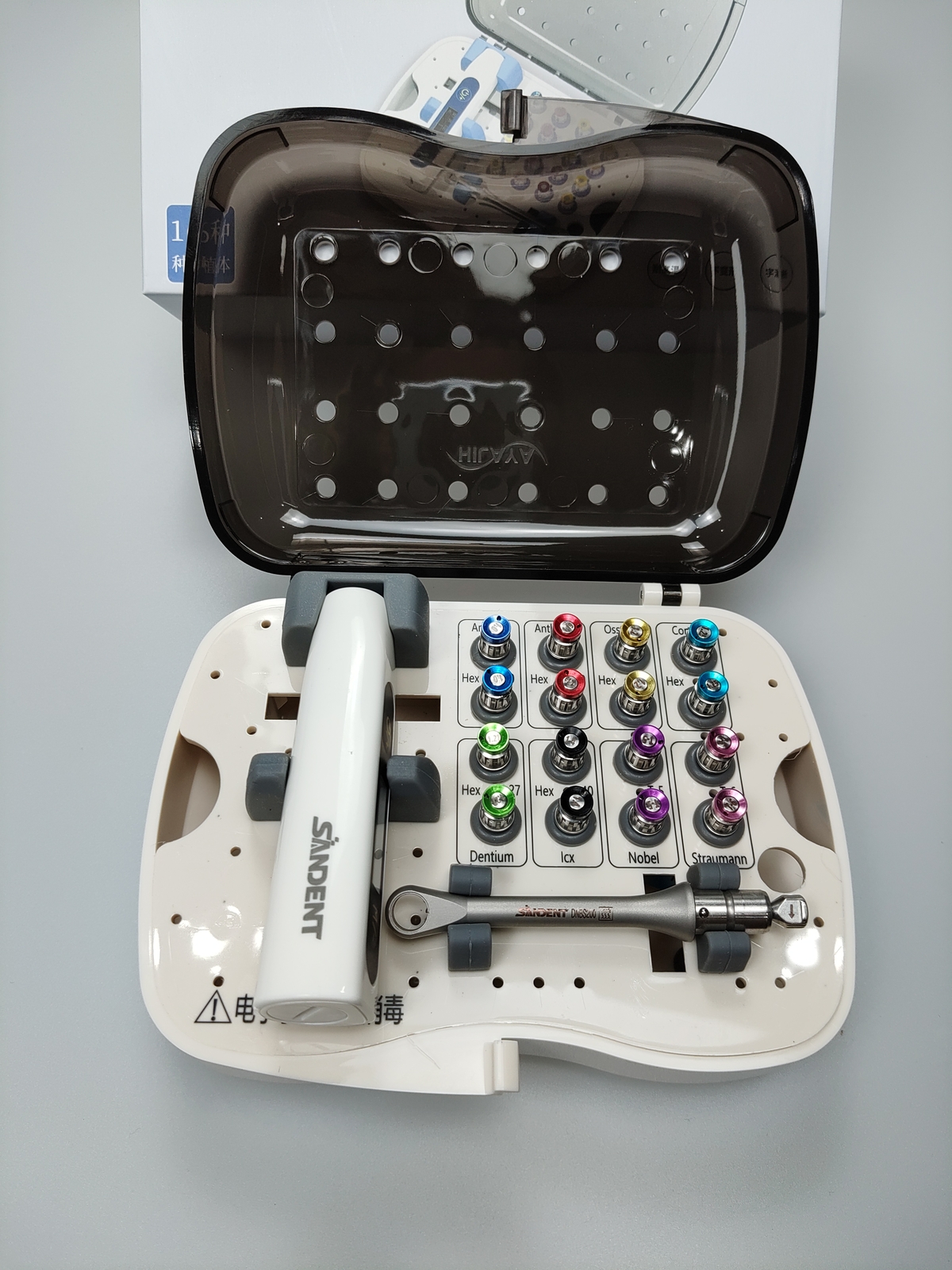 Electronic Dental Implant Universal Prosthetic Kit Torque Wrench 16 Screwdrivers