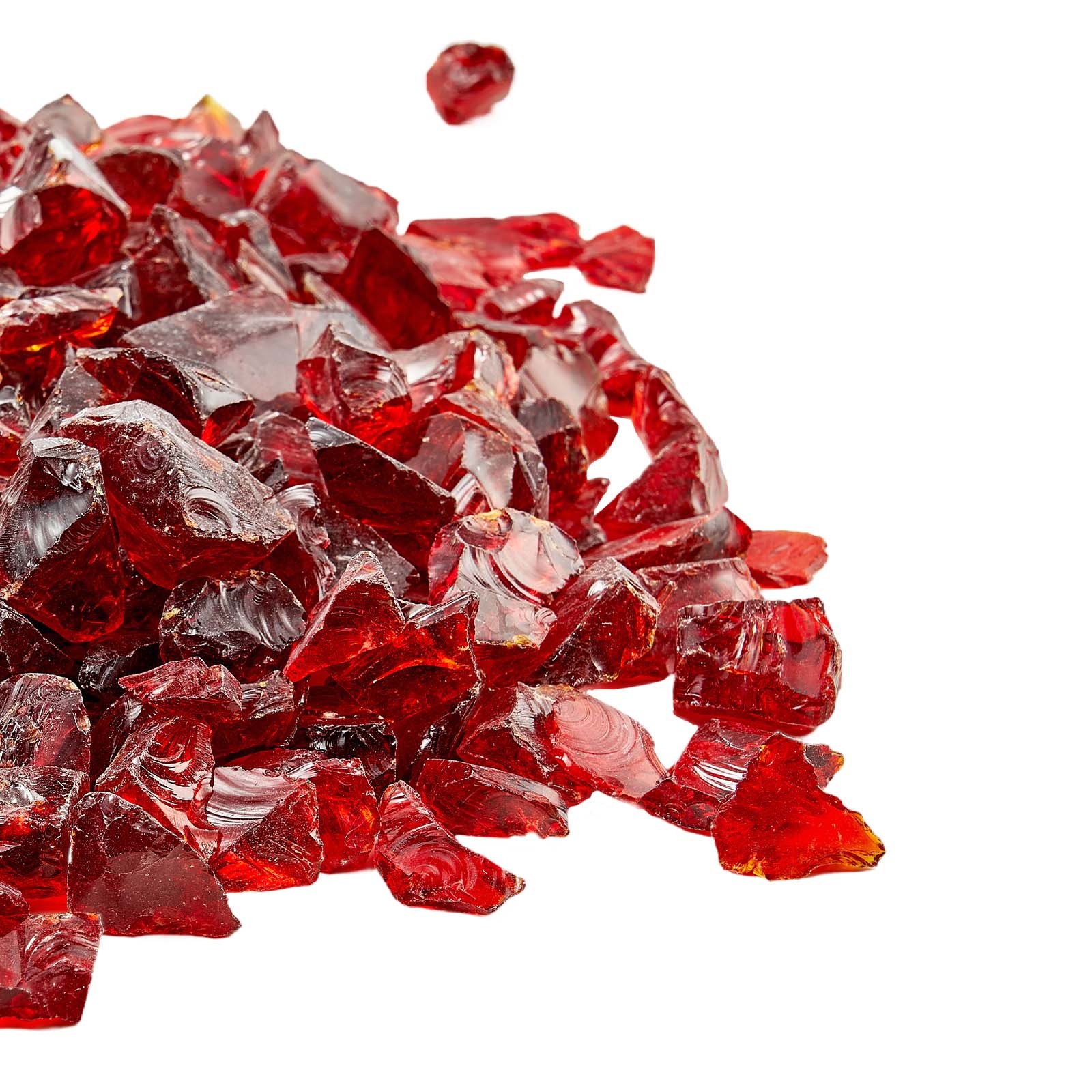Uimoso 10 lbs Red Fire Glass 3/4-Inch for Fire Pits and Fireplace Tables