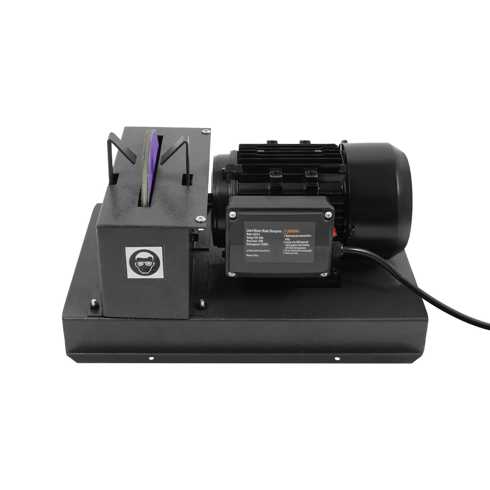 Lawn Mower Blade Sharpener 1HP 750W with 9-inch Grinding Wheel 1700 RPM