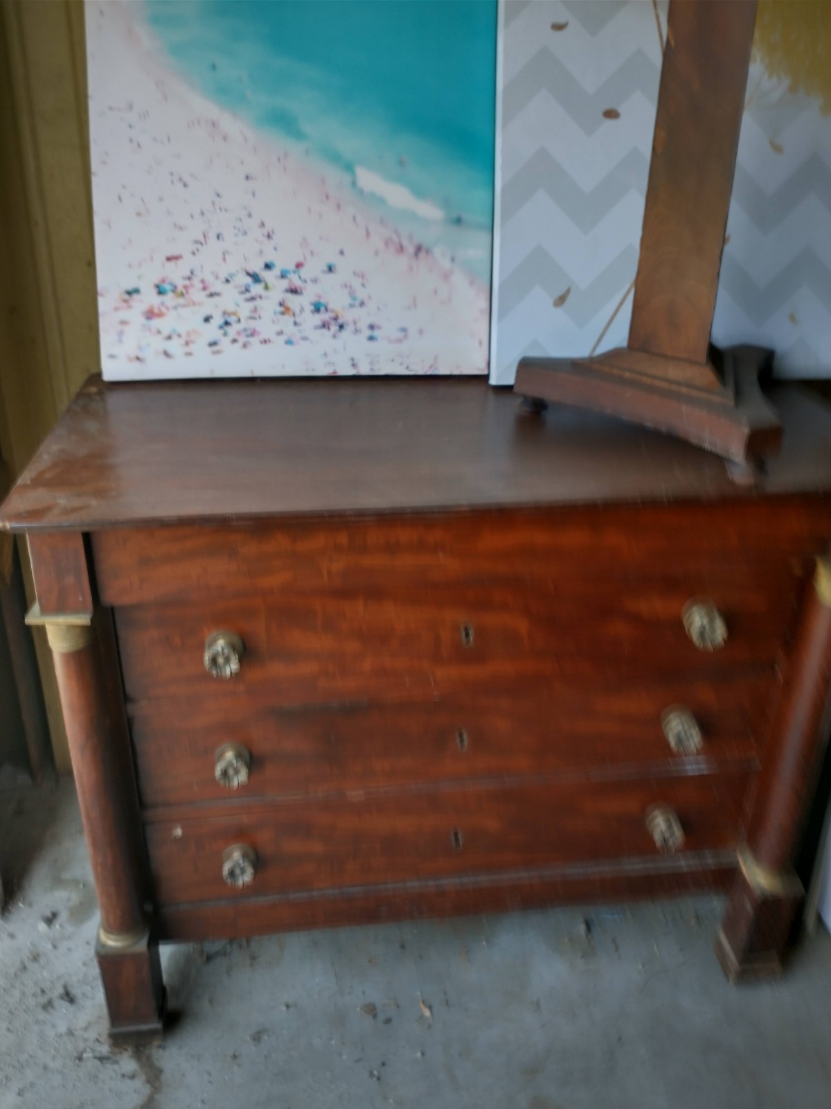 Antique Federal Mahogany Commode or Chest of Drawers Early 19th Century