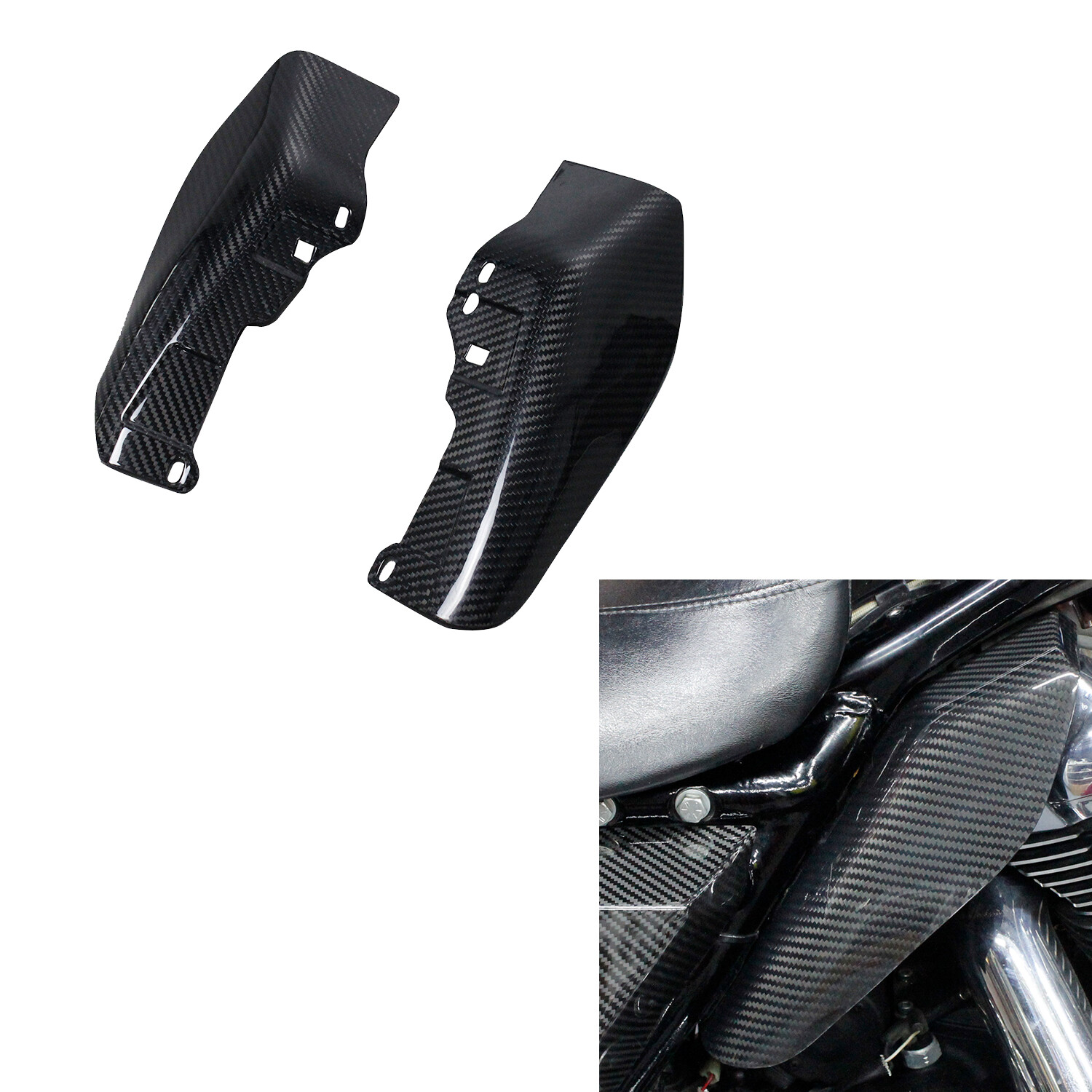 Carbon Fiber Mid Frame Air Deflector for Harley Road Glide King FLHX FLHT 09-23