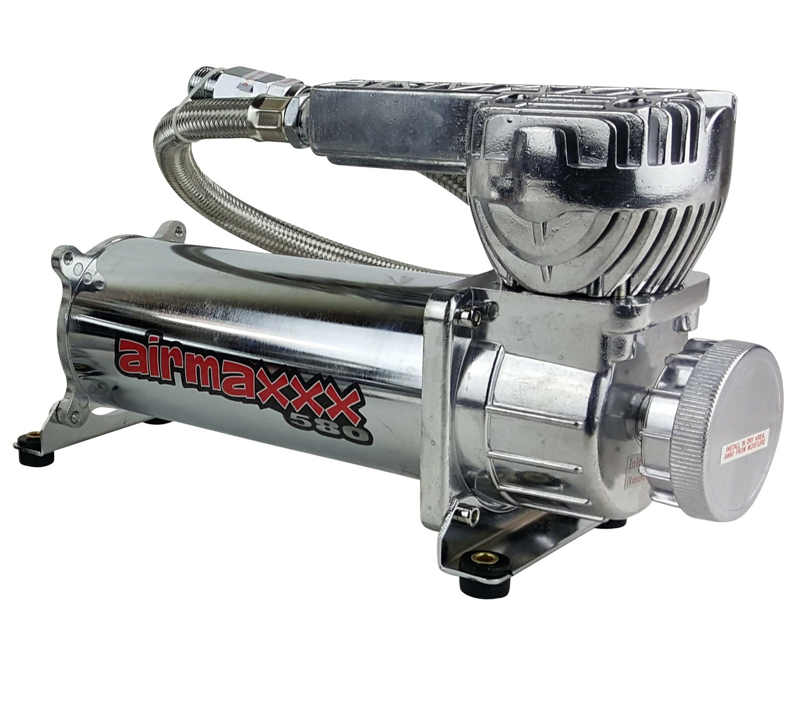 airmaxxx Dual 580 Chrome Compressors with 150/180 Switch & Filter Relocate Kit