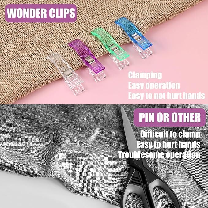 50PCS Large Sewing Clips Fabric Clips Jumbo Wonder Clips Fabric Clamps 7 Colors