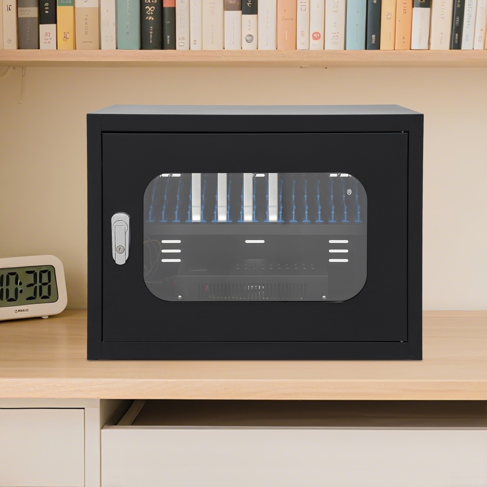 Charging Cabinet for Cellphones & Tablet Computers, 20-Device Charging Station