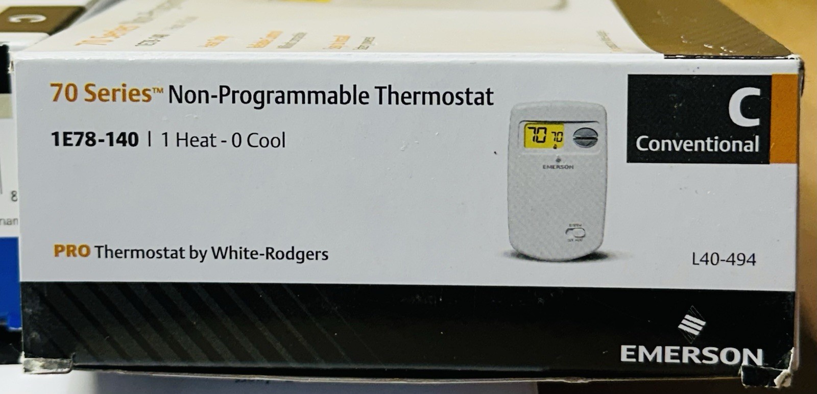 Emerson 1E78-140 Non-Programmable Heat-Only Thermostat - New & Factory Sealed