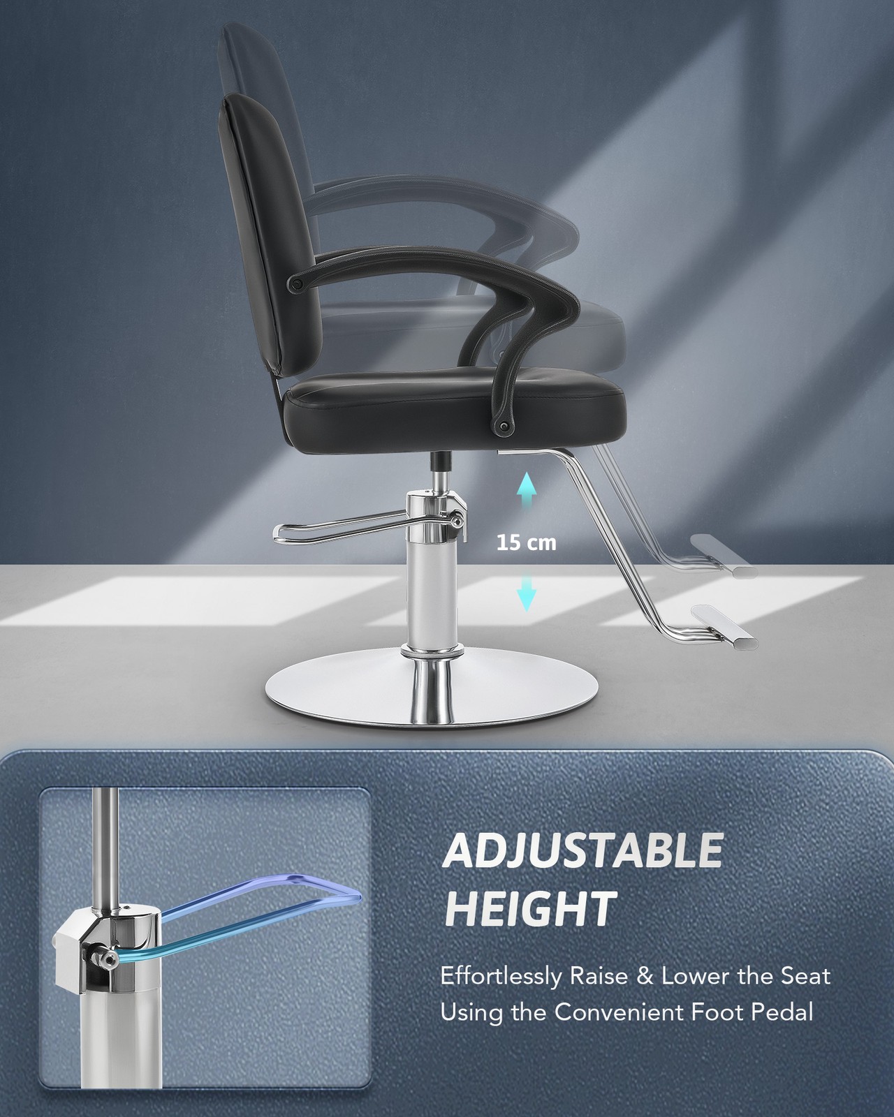 360° Styling All Purpose Hydraulic Black Reclining Barber Chair Salon Beauty Spa