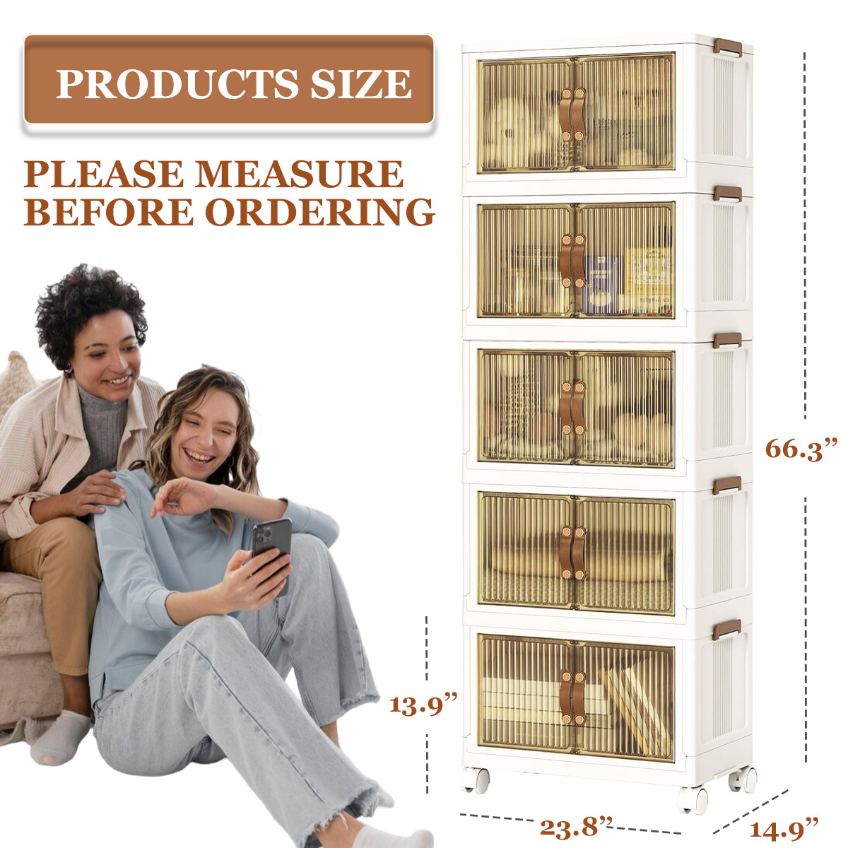 Large Stackable Collapsible Storage Bins with Wheels Lids for home bedroom