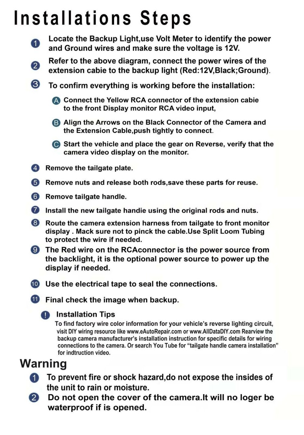 Tailgate Latch Handle Rear Backup Camera for 2002-2008 Dodge Ram 1500 2500 3500