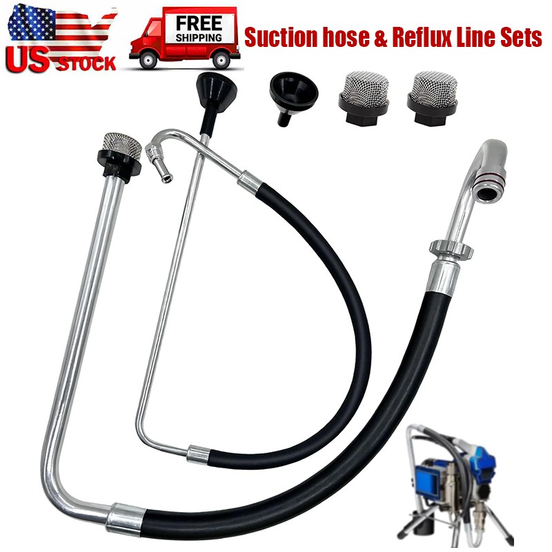 Stainless Steel Suction Hose & Reflux Line Sets For Graco 390 395 490 495 595