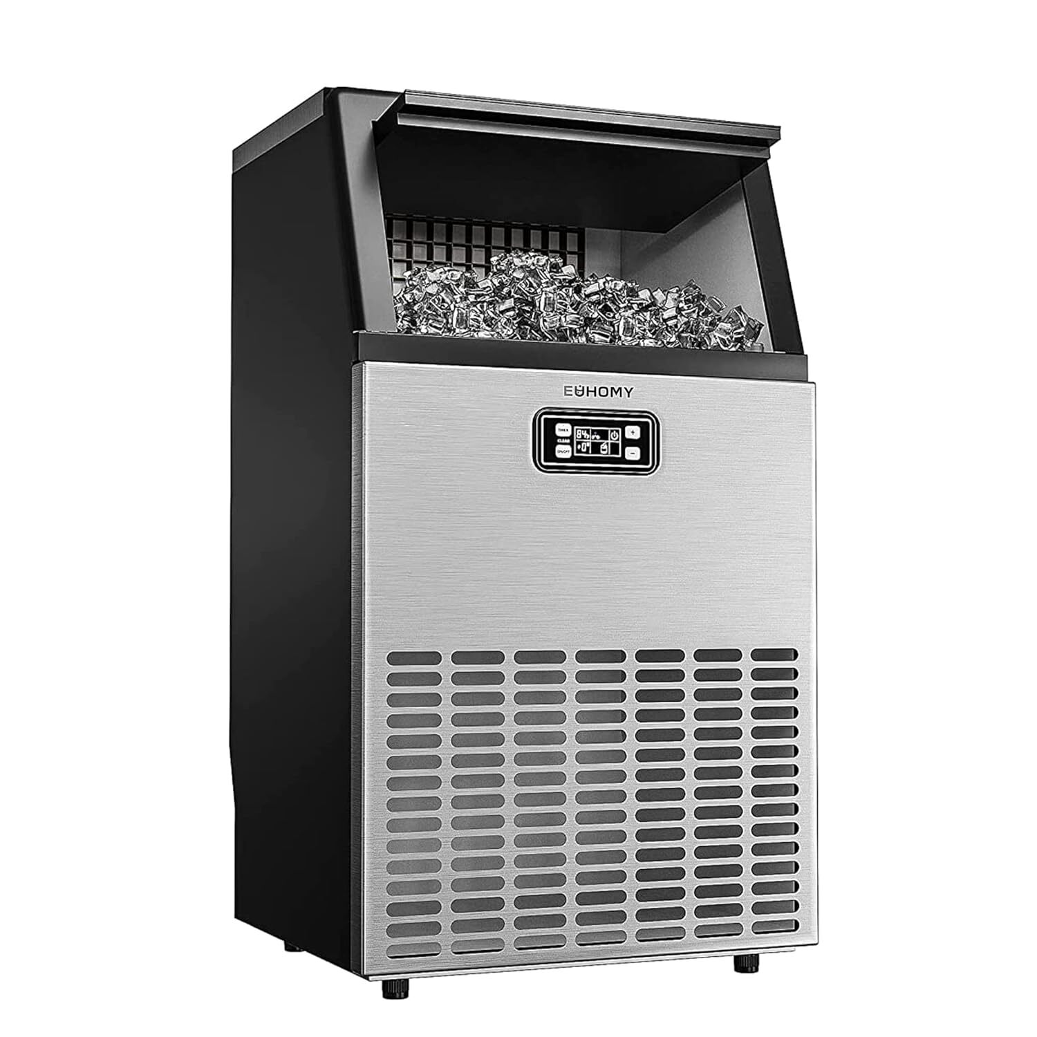 EUHOMY Commercial Ice Maker Machine,100lbs/24H Stainless Steel Under Counter Use